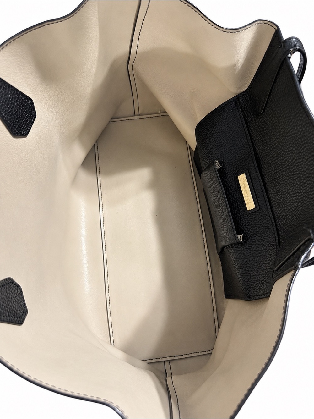 Tory Burch Black Pebble Leather Tote with Gold Logo - Picture 3 of 3